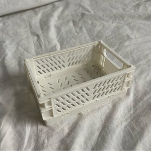 Cream Folding Crate Organizer